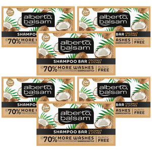 6pk 75g Alberto Balsam Coconut & Lychee Shampoo Bar with Argan oil Plastic Free