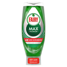 Load image into Gallery viewer, Fairy MaxPower 4x Less Scrubbing Washing Up Liquid for Tough Stains, 3x660 ml