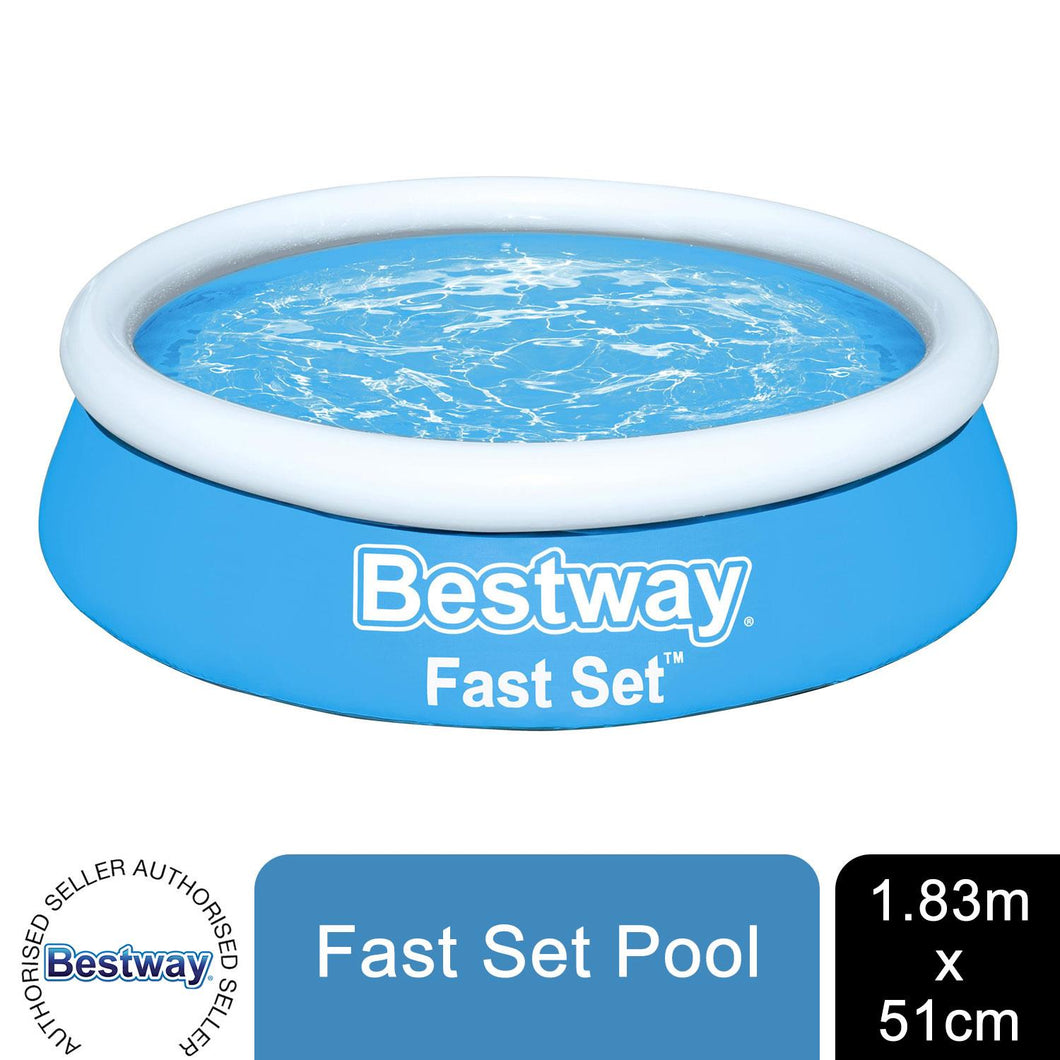 Bestway Fast Set Swimming Pool Above Ground Blue Inflatable 6ft x 20'', 940L