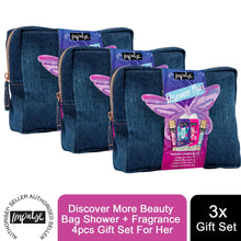 Load image into Gallery viewer, Impulse Discover More Beauty Bag Shower+Fragrance 4pcs Gift Set For Her
