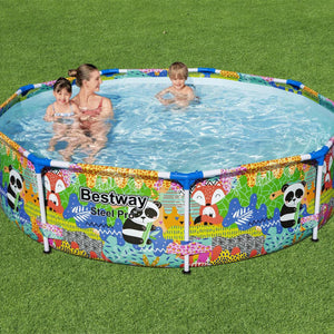 Bestway Steel Pro Rectangular Blue or Round Colourful Design Fun Family Pool