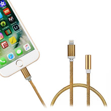 Load image into Gallery viewer, Aquarius Braided Lightning to 3.5mm Audio Jack Adapter, Gold