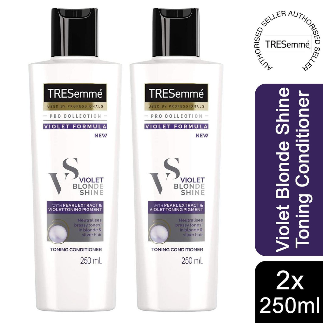 2pk of 250ml Tresemme Violet Blonde Shine with Pearl Extract Toning Conditioner