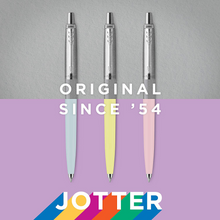 Load image into Gallery viewer, Parker Ballpoint Pen Blue Yellow Pink 50s Finishes Medium Point Blue Ink 3Pack