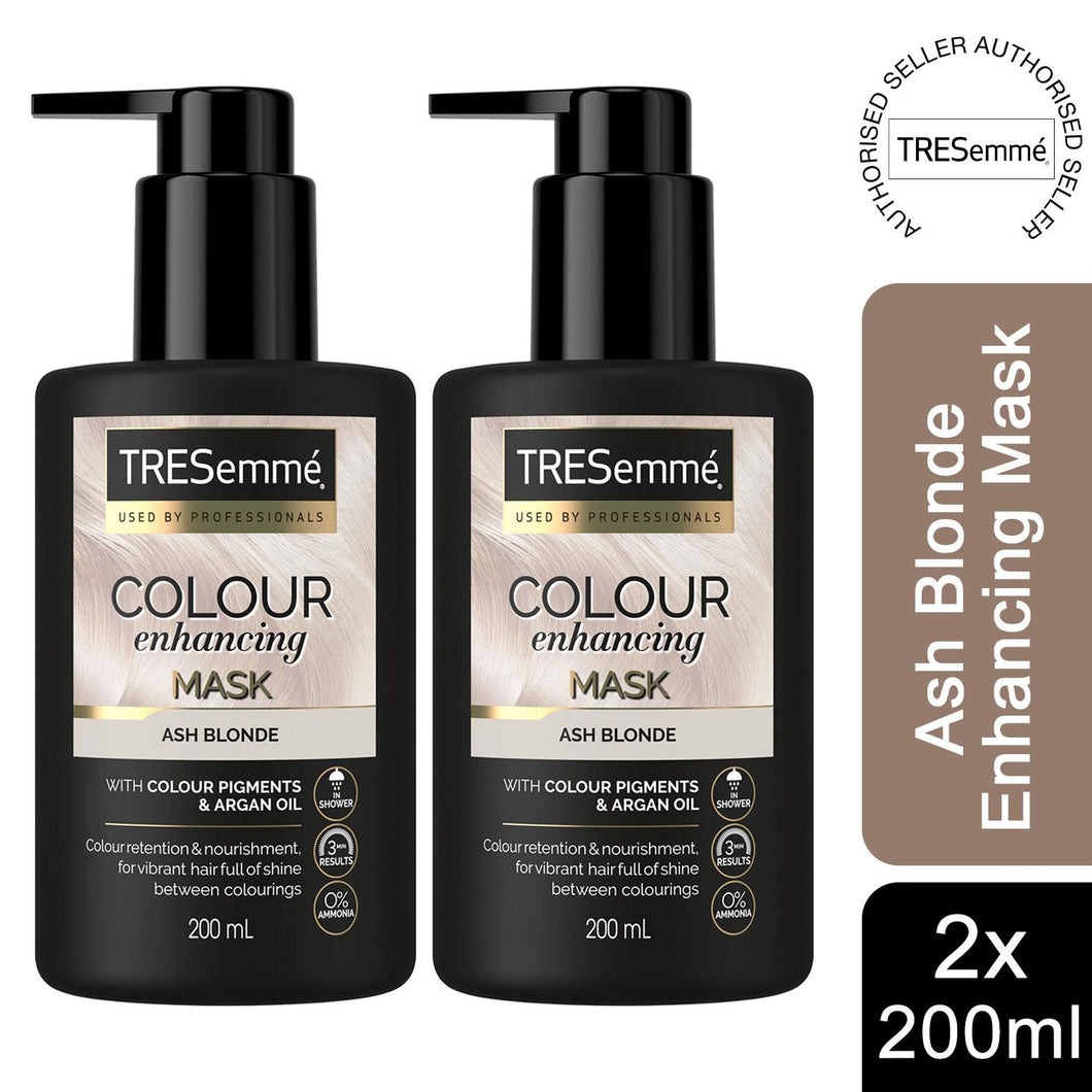 2pk of 200ml Tresemme Ash Blonde Colour Enhancing Hair Mask with Colour Pigments