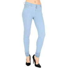 Load image into Gallery viewer, Ladies Denim Look Stretch Elasticated Slim Fit Jeggings Black /Navy/Blue