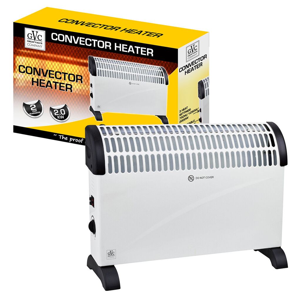GVC 2KW ELECTRIC Convector Heater with 3 Adjustable Heat Settings