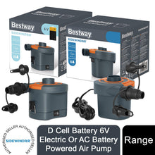 Load image into Gallery viewer, Bestway Sidewinder D Cell Battery 6V Electric Or AC Battery Powered Air Pump