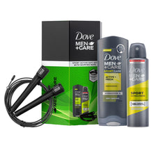 Load image into Gallery viewer, Dove Men+Care Sports Active Duo &amp; Skipping Rope Gift Set for Him, BodyWash &amp; Deo
