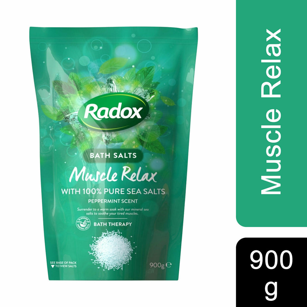 Radox Bath Salts Muscle Relax Bath Therapy, Peppermint,Pack of Six, 900gm