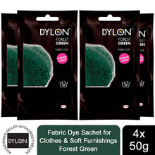 Load image into Gallery viewer, DYLON Hand Fabric Dye Sachet, Forest Green, 4 Packs of 50g