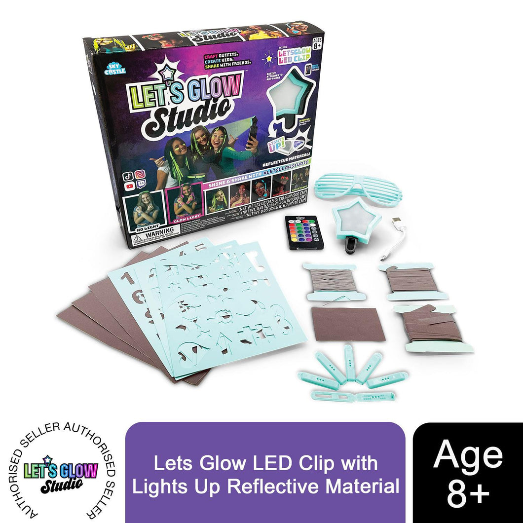 Let's Glow Studio Lets Glow LED Clip with Lights Up Reflective Material