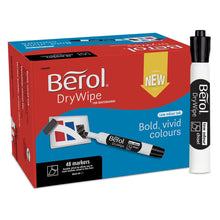 Load image into Gallery viewer, Berol Whiteboard Marker Bold Dry Wipe Medium Chisel Tip Black 48 Pack