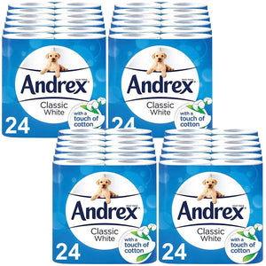 Andrex Toilet Roll Skin Kind, Gentle Clean, Classic or Supreme Quilts, 96 Rolls