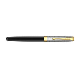 Parker Sonnet Fountain Pen Premium Fine 18K Gold Nib Black Ink Gift Box