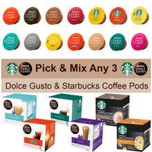 Load image into Gallery viewer, Nescafe Dolce Gusto Coffee Pods 3x Boxes of 16 or 12s inc Starbucks
