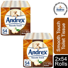 Load image into Gallery viewer, Andrex Toilet Roll Touch of Care with Shea Butter Toilet Paper, 108 Rolls