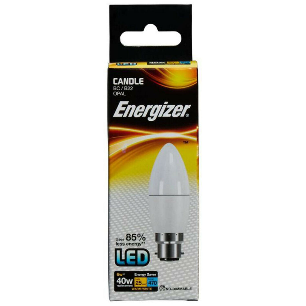 Energizer High Teck LED Candle 470LM Opal B22 Warm White Box