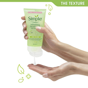 2x of 150ml Simple Kind to Skin Refreshing Facial Wash for Sensitive Skin