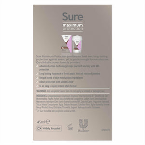 6x 45ml Sure Women 96 H Anti-Perspirant Deodrant Cream For Maximum Protection