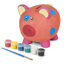 Load image into Gallery viewer, Tobar Paint Your Own Ceramic Piggy Bank with Brush &amp; Six Paints For Ages 5Years+