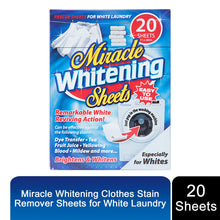 Load image into Gallery viewer, Miracle Whitening Clothes Stain Remover Sheets for White Laundry, 20 Sheets