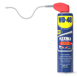 WD-40 Multi-Use Lubricant Flexible Metal Straw Aerosol 400ml x2, Stops Rust