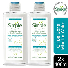 Load image into Gallery viewer, 2x of 400ml Simple Daily Skin Detox Micellar Water for Oily, Blemish-Prone Skin