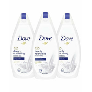 Dove Deeply Nourishing ¼ Moisturising Cream Body Wash, 3 Pack of 450ml