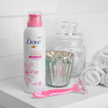 Load image into Gallery viewer, 2 Pack of 200ml Dove Shower and Shave Rose Shover Mousse with Rose Oil