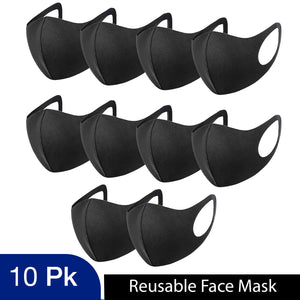 Unisex Face Mask Washable, Reusable, Breathable & Ear Loops 3D Shape Mask, Black