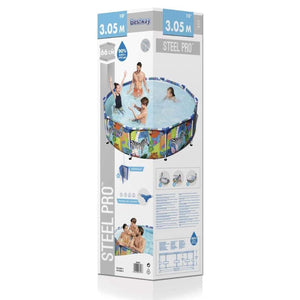 Bestway Steel Pro Rectangular Blue or Round Colourful Design Fun Family Pool