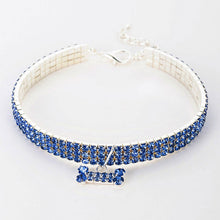 Load image into Gallery viewer, AQ Luxury Diamond Collar For Pets, Size Medium or Large, Blue, Red or White