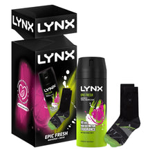 Load image into Gallery viewer, Lynx Epic Fresh Gift Set For Men Bodyspray &amp; Pair of Socks Gift for Him