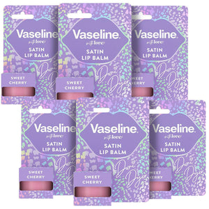 6x of 10g Vaseline Satin NonSticky & LongLasting Dani Dyer SweetCherry Lip Balm