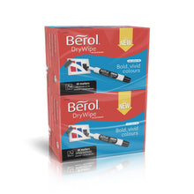 Load image into Gallery viewer, Berol Whiteboard Marker Dry Wipe Medium Chisel Tip Assorted Inks 96 Pack