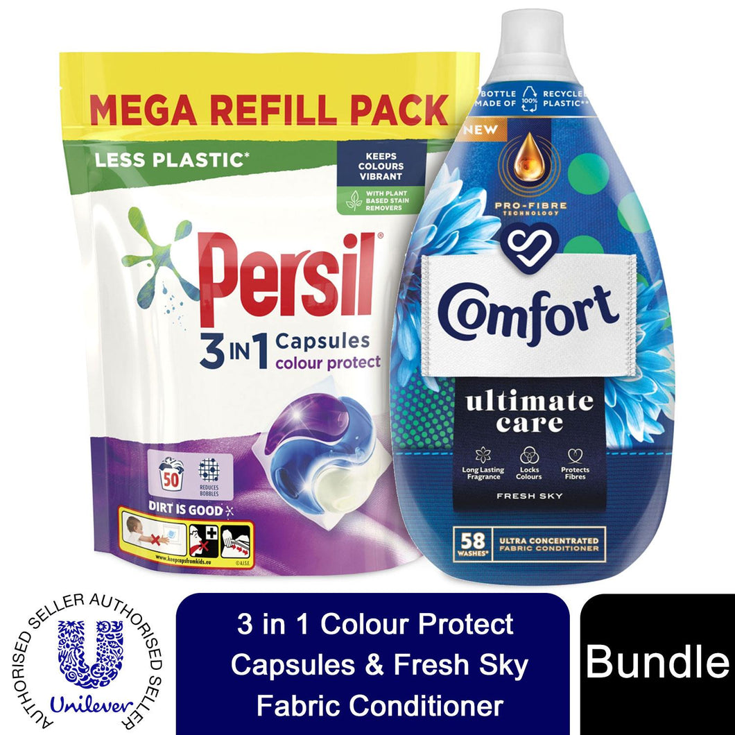 Laundry Bundle 1x50W Persil Colour Capsules & 1x58W Comfort Fabric Conditioner