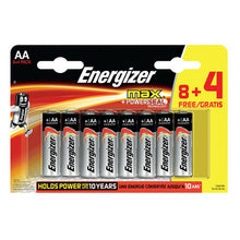 Load image into Gallery viewer, Energizer Max Power Seal AA Batteries 8+4 Pack