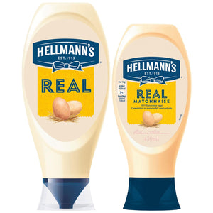 Hellmann's Real 100% Eggs Free Mayonnaise Squeezy Bottles of 430ml&750ml