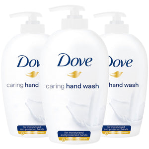 3x of 250ml Dove Caring Hand Wash for Moisturised and protected Hands