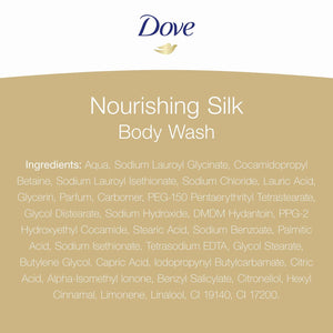 3pk of 720ml Dove Nourishing Silk 0% Sulfate SLES Skin Moisturiser Body Wash