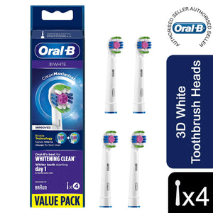4xOral-B FlossAction, CrossAction, 3D White or Sensi Clean Toothbrush RefillHead