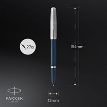 Load image into Gallery viewer, Parker 51 Fountain Pen Midnight Blue Barrel Medium Nib Black Ink Gift Box
