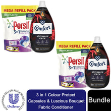 Load image into Gallery viewer, Laundry Bundle 2x50W Persil Colour Capsules &amp; 2x58W Comfort Fabric Conditioner