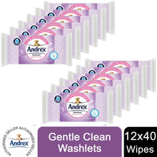 Load image into Gallery viewer, 12x Andrex Washlets Gentle Clean, Skin Kind or Classic Clean Toilet Tissue Wipes
