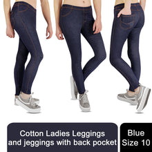 Load image into Gallery viewer, RJM Ladies Faux Leather Wet Look Leggings, High Waist, Blue
