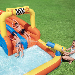 Bestway H2OGO 551 x 502 x 265 cm Inflatable Super Speed Way Mega Water Park, 1pk