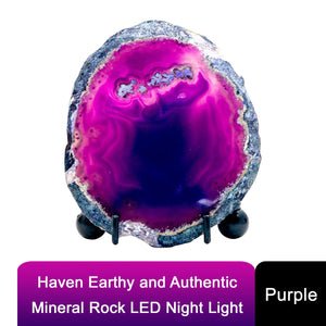 Haven Mineral Rock LED Night Light - Purple