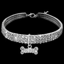 Load image into Gallery viewer, AQ Luxury Diamond Collar For Pets, Size Medium or Large, Blue, Red or White