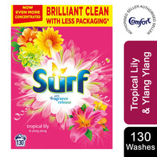 Load image into Gallery viewer, 130W Surf Tropical Lily Laundry Powder &amp; 58W Comfort Sunburst Fabric Conditioner